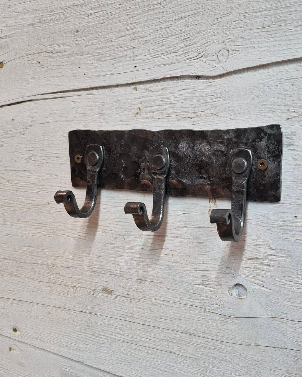 Hand Forged 3 Hook Wall Rack