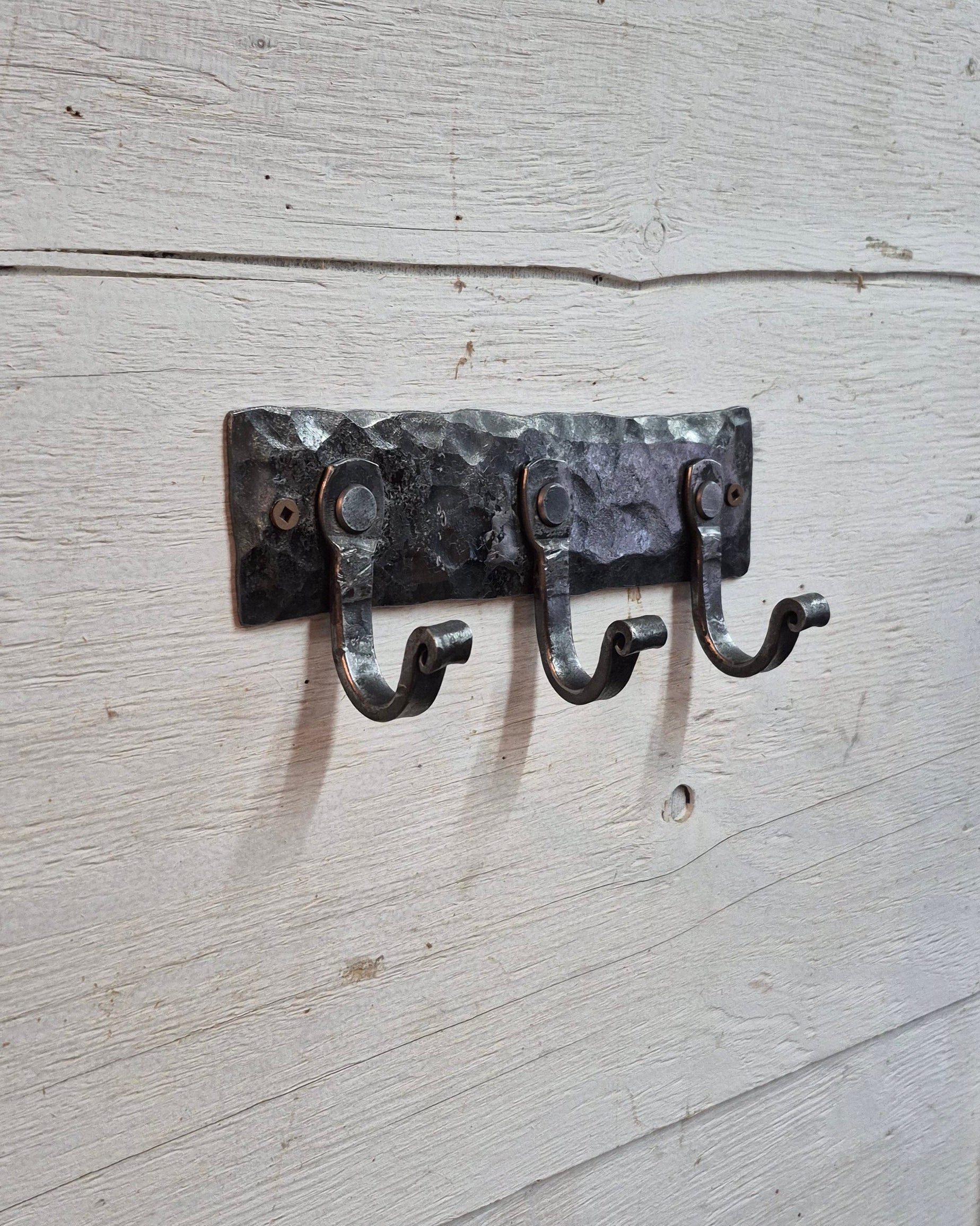 Hand Forged 3 Hook Wall Rack