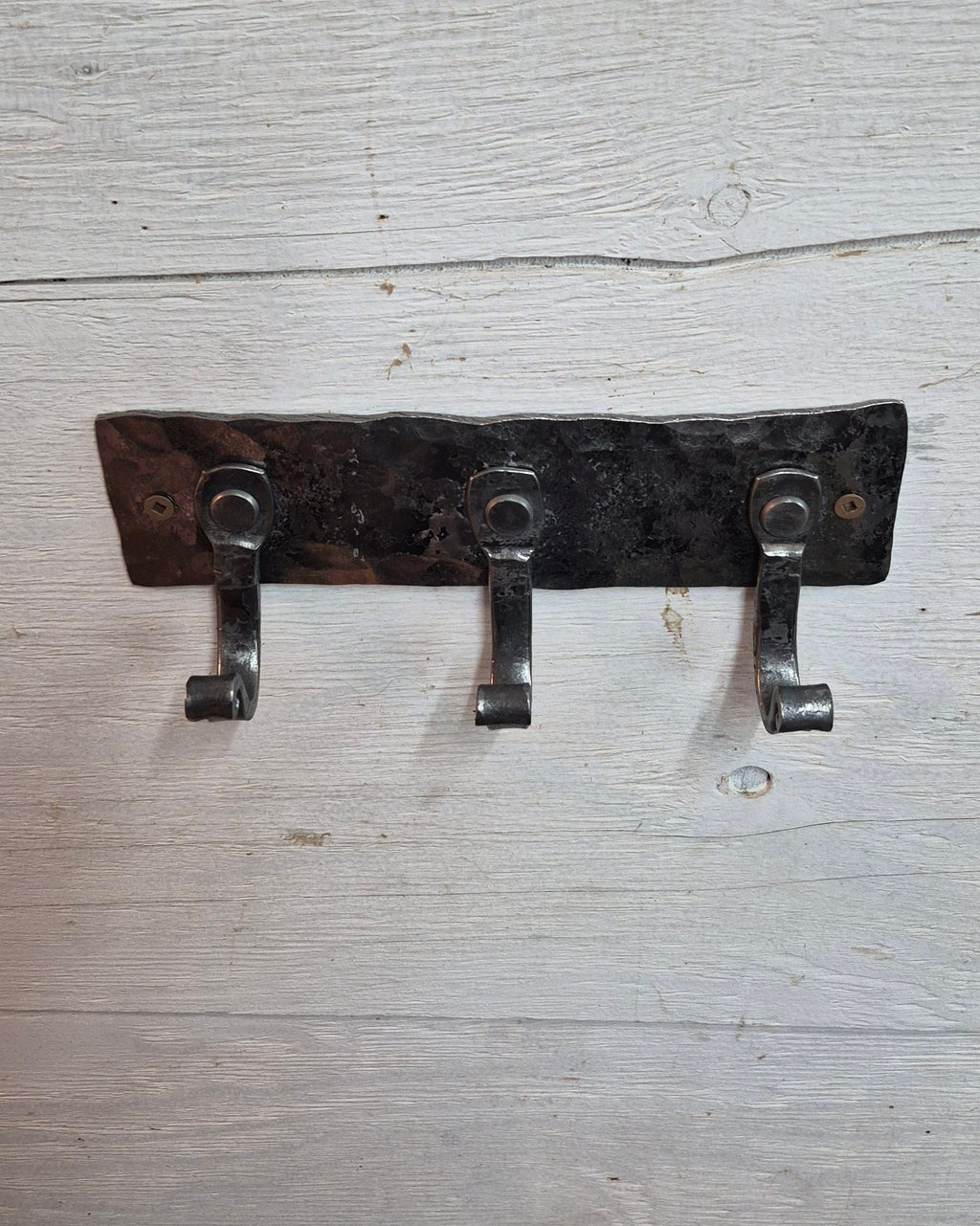 Hand Forged 3 Hook Wall Rack
