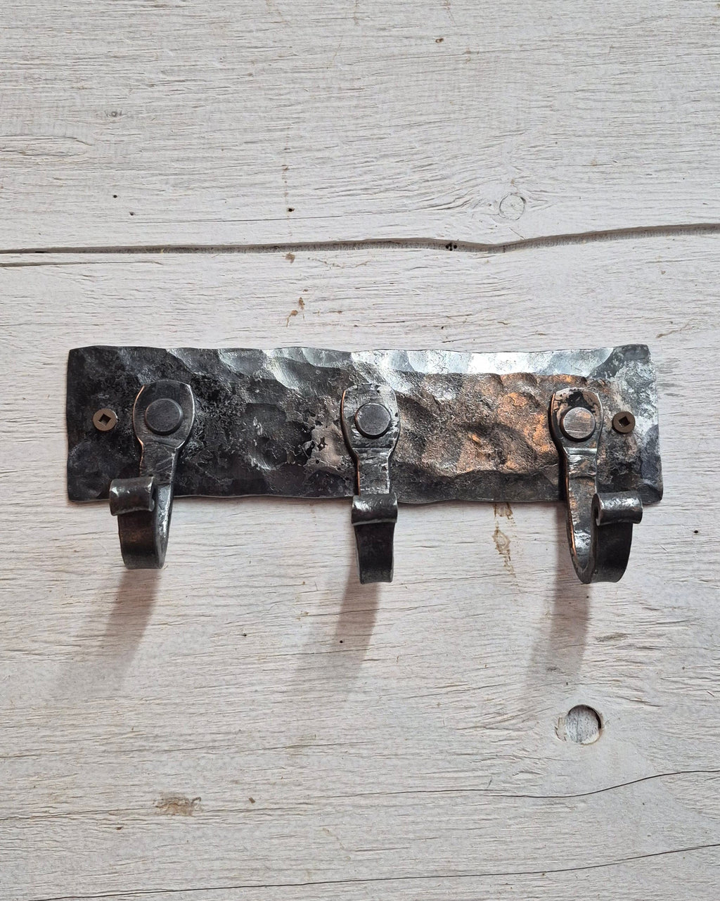 Hand Forged 3 Hook Wall Rack