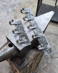 Hand Forged 5 Hook Wall Rack
